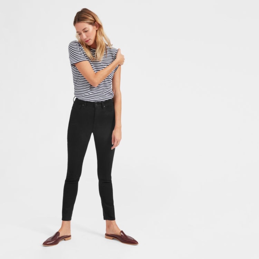 Everlane High rise black skinny ankle jeans